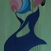 "Geisha" acrylic on canvas  12" x 24"
Breaking away from the submissive oriental traditions, into the new world.