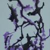 "Briers Patch" blown watercolor art mounted on flloating glass  12" x 9 1/2" 