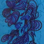 Abyss - 16" x 20"  acrylic on paper mounted on floating glass
$150