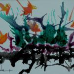 Thicket - 12" x 91/2" watercolor mounted on floating glass
$100