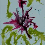Hibiscus - 12" x 9 1/2" watercolor mounted on floating glass
$100