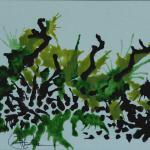 Jungle - 12" x 9 1/2" watercolor mounted on floating glass
$100