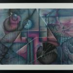 Meteoritos en Rosa - 25" x 30" pastels on paper, framed with non glare glass and archival seal
$1,100