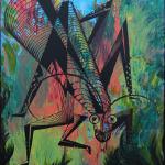 Grasshopper in Spring - 16" x 20" acrylic, heavy gel, and ink on canvas with gallery floating frame
Sharp beauty in season.
$1,000