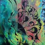 Butterfly in Spring - 16" x 20" acrylic, heavy gel, and ink on canvas with gallery floating frame
The amazing transformation of life.
$1,000